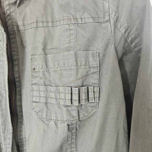 Yoki Collection Canvas Medium Military Jacket Hood Utility Streetwear Neutral - Picture 4 of 16